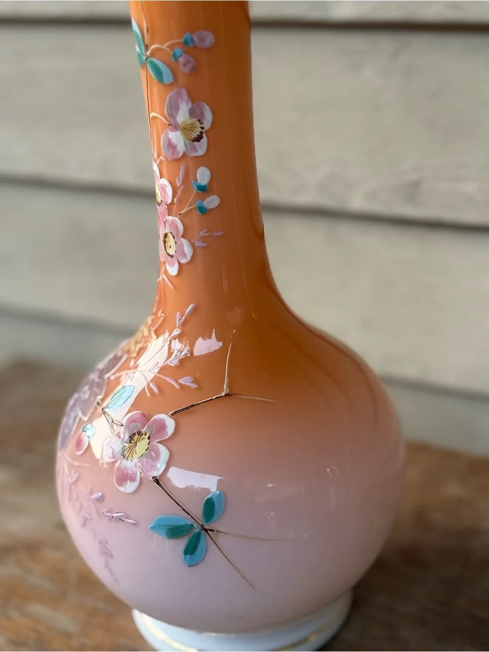 Antique 19th-century Harrach Czech (Bohemian) opaline vase